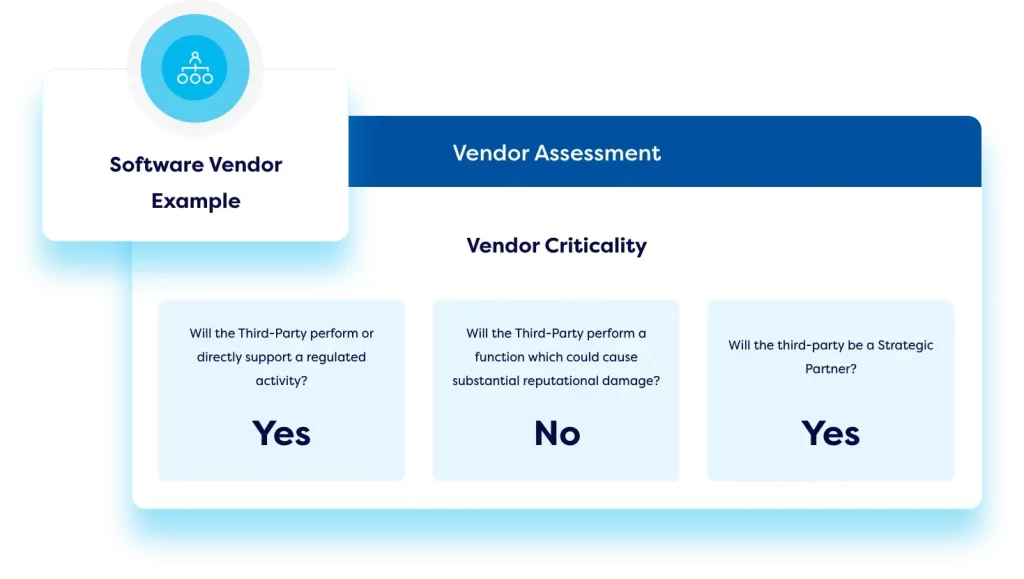 Vendor assessment example in third-party risk management software
