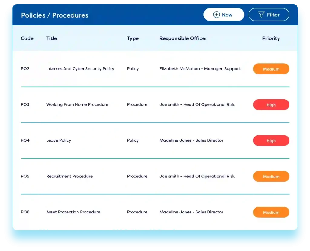 Create an IT policy library and manage policy changes, approvals, signoffs, and attestations