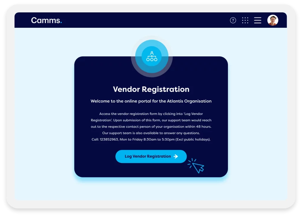 TPRM dashboard showing online vendor portal.