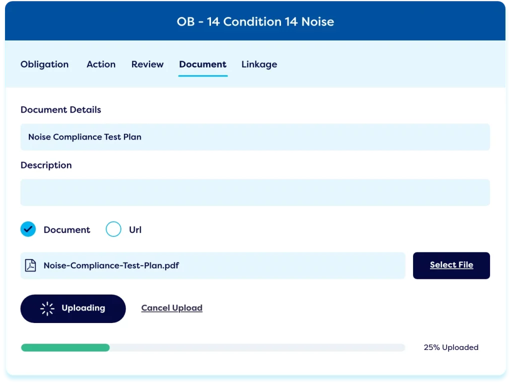 dashboard showing compliance attestations